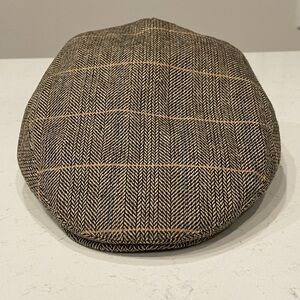 Jaxon Herring Bone Tweed Wool Cap Men's Size XL